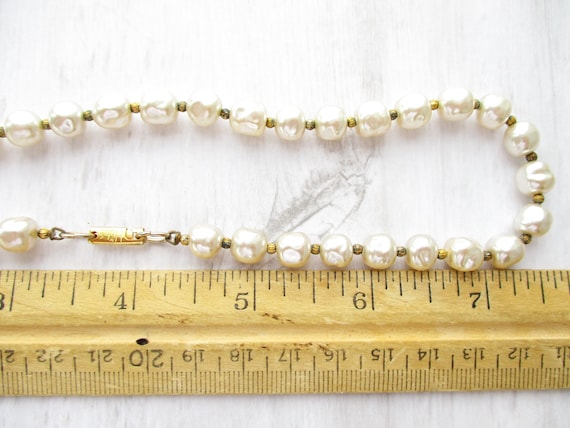 Vintage Signed HOBE' Glass Pearl Necklace - image 9