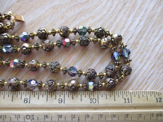 Vintage Dark AB Crystal Bead Necklace Bracelet Je… - image 8