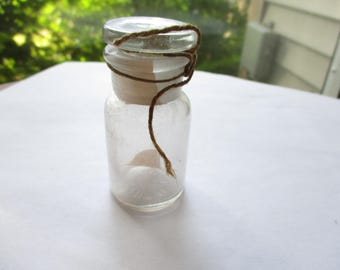 Small Antique Glass Apothecary Jar Hand Blown Bubble Never Used