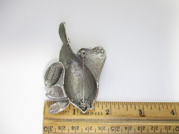 Large Vintage Rhinestone Fish Brooch Rainbow Fish… - image 9