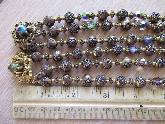 Vintage Dark AB Crystal Bead Necklace Bracelet Je… - image 6