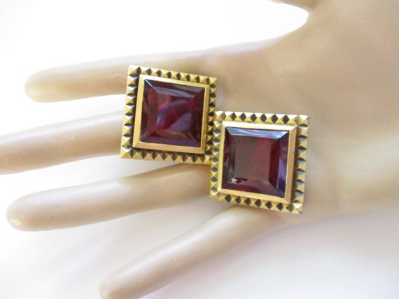 Signed YSL Large Clip on Earrings Retired 1980s Authentic Yves 