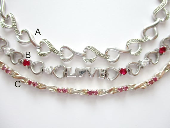 Sterling Gemstone Link Bracelets - image 1