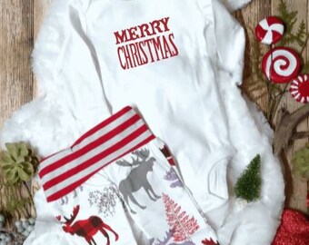 Baby Boy Christmas Outfit, My First Christmas, Christmas Pajamas, Merry Christmas, Baby Boy Outfit, Toddler Boy Outfit, Christmas Pants