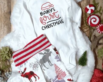 Baby Boy Christmas Outfit, My First Christmas, Christmas Pajamas, Merry Christmas, Baby Boy Outfit, Toddler Boy Outfit, Christmas Pants