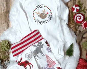 Baby Boy Christmas Outfit, My First Christmas, Christmas Pajamas, Merry Christmas, Baby Boy Outfit, Toddler Boy Outfit, Christmas Pants