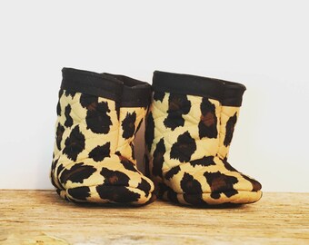 leopard print baby boots
