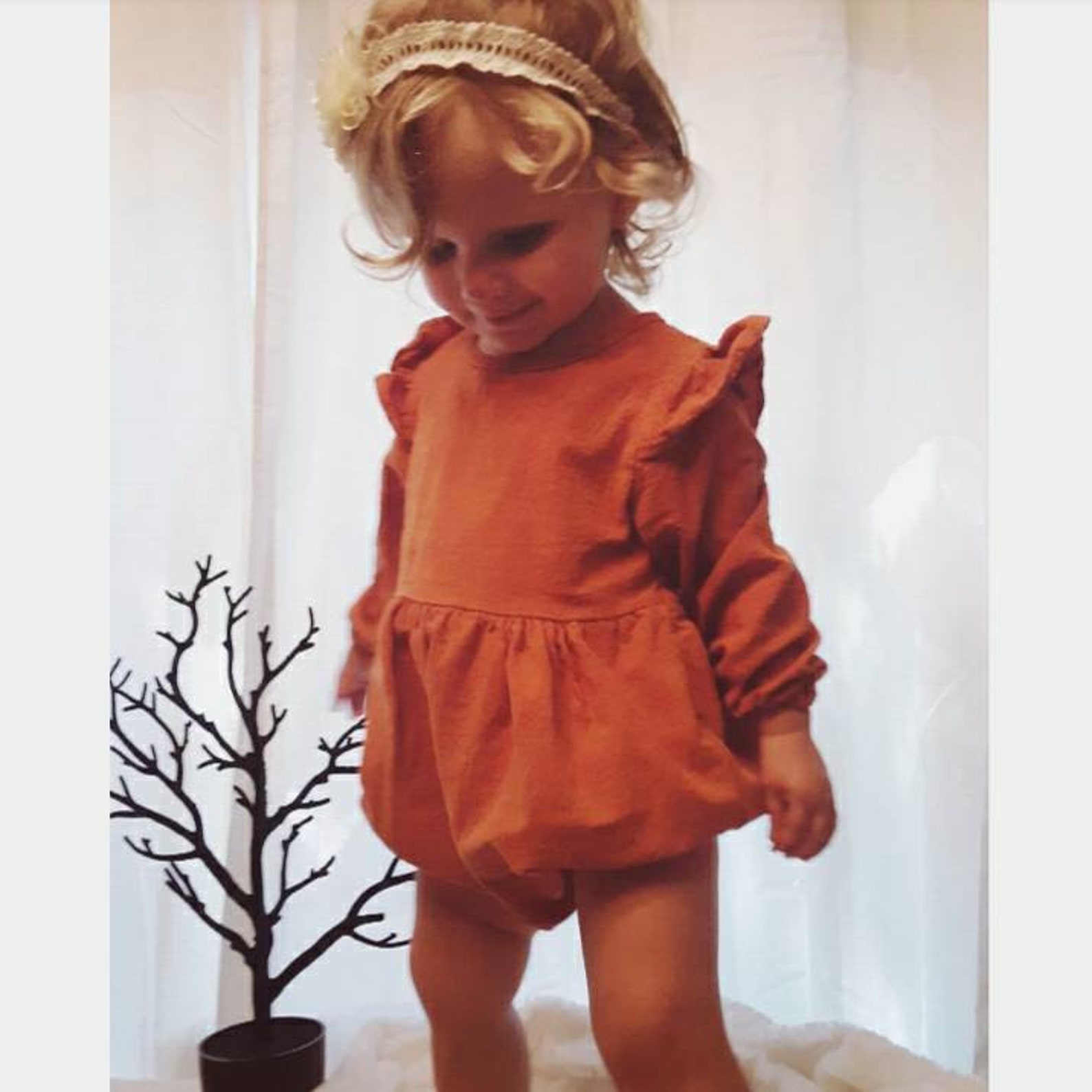 Fall Baby Romper Burnt Orange Romper Maroon Baby Romper Etsy