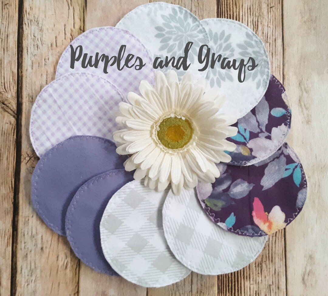 Purples and Grays Cloth Nursing Pads Reusable Nursing Pads Etsy