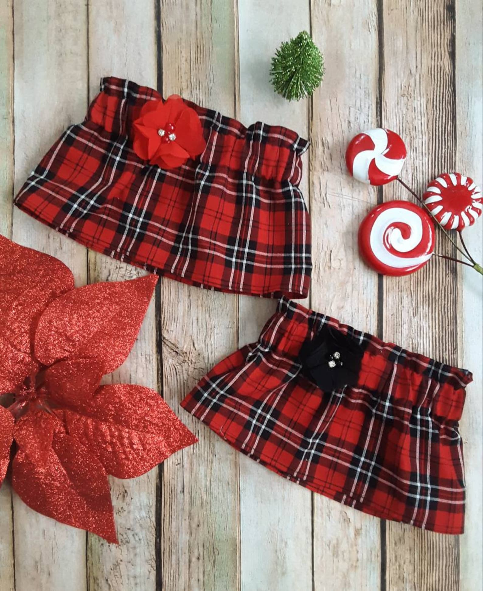 Girl's Christmas Skirt Plaid Christmas Skirt Red and Etsy