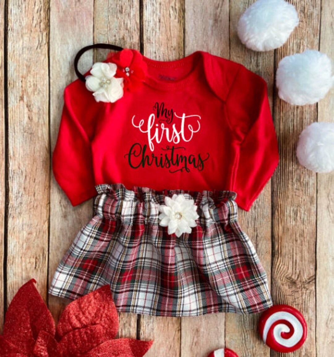Dress My First Christmas Outfits Baby Clothes My Very First Christmas Outfit My First Christmas