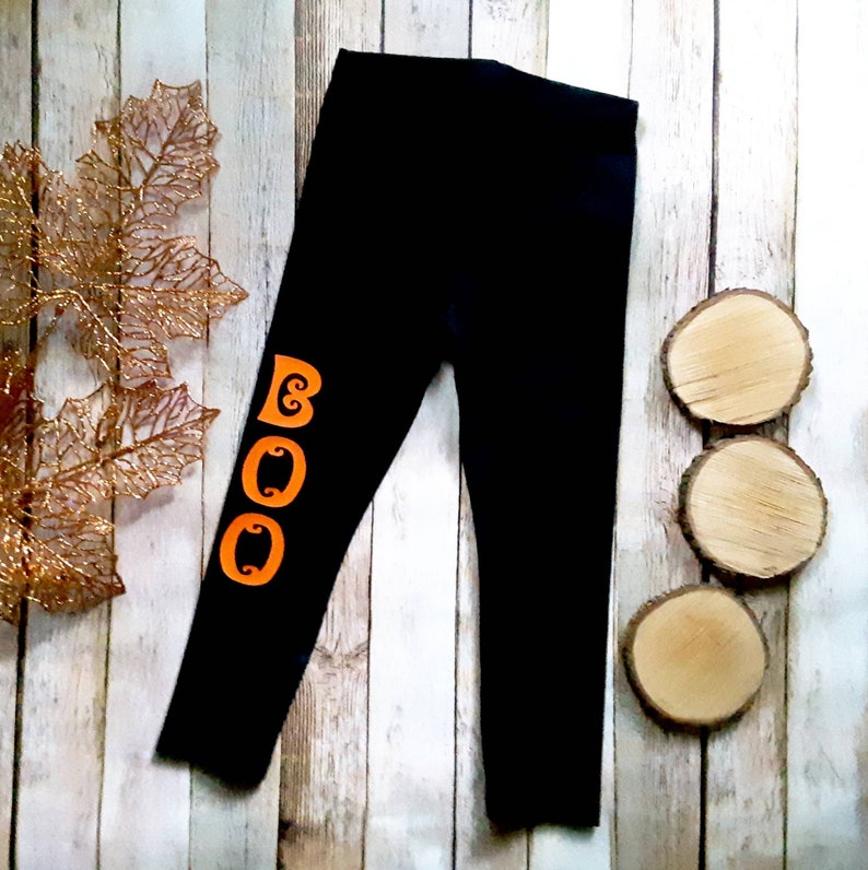 Halloween Leggings Girl/'s Halloween pants Orange and black Leggings Baby Halloween pants toddler girl Halloween pants Boo Pants