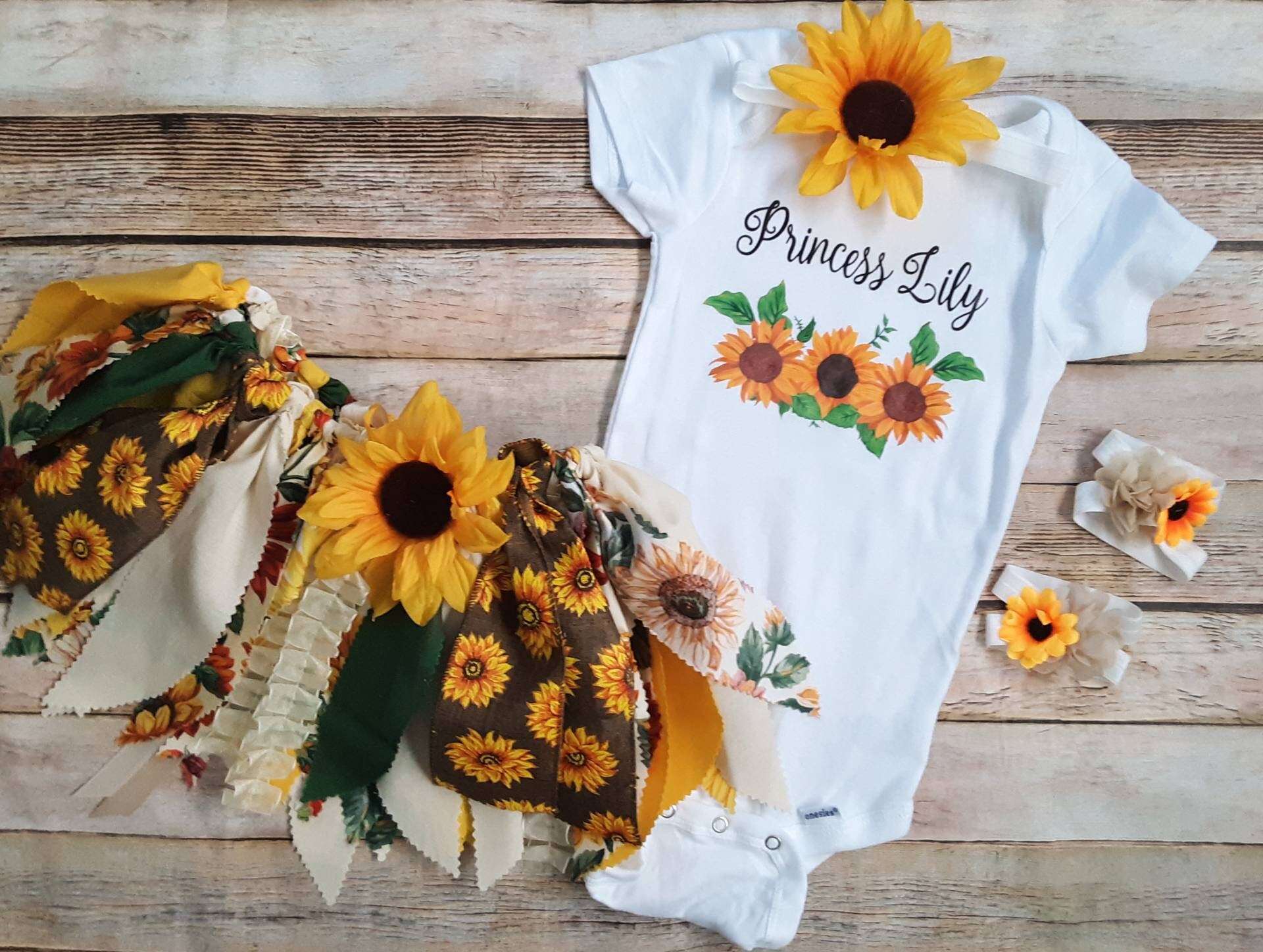 Baby Girl Sunflower Outfit New Baby Gift Sunflower Outfit Etsy