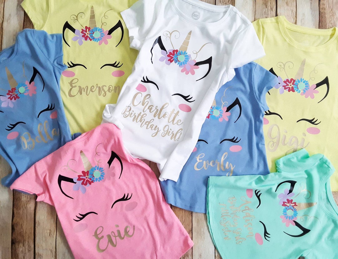 Unicorn Shirt, Unicorn Birthday Shirt, Personalized Birthday Girl
