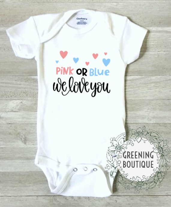 Pink Or Blue We Love You Heart Baby Shower Gender Reveal Pink Or Blue We Love You Heart Baby Shower Gender Reveal