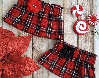 Girl's Christmas Skirt, Plaid Christmas Skirt, Red and Black Skirt, Toddler Girl's Christmas Skirt, Baby Girl Skirt, Winter Skirt, Holiday