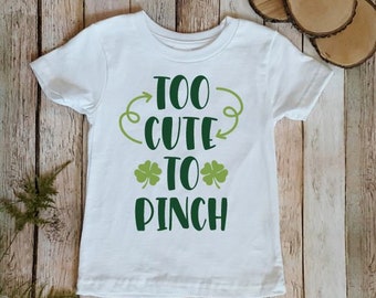 Kid's St. Patrick's Day Shirt, St. Patrick's Day Bodysuit, Pinch Proof, Four leaf Clover, Kiss me, I'm Irish, Happy St. Patrick's Day, Gold