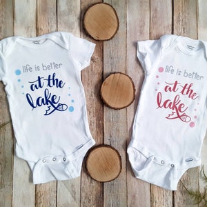 Life is Better at the Lake, Baby Bodysuit, Baby Boy, Baby Girl, Lake Baby, Summer Baby, Camping, Baby Shower Gift, Boating, Summer Time