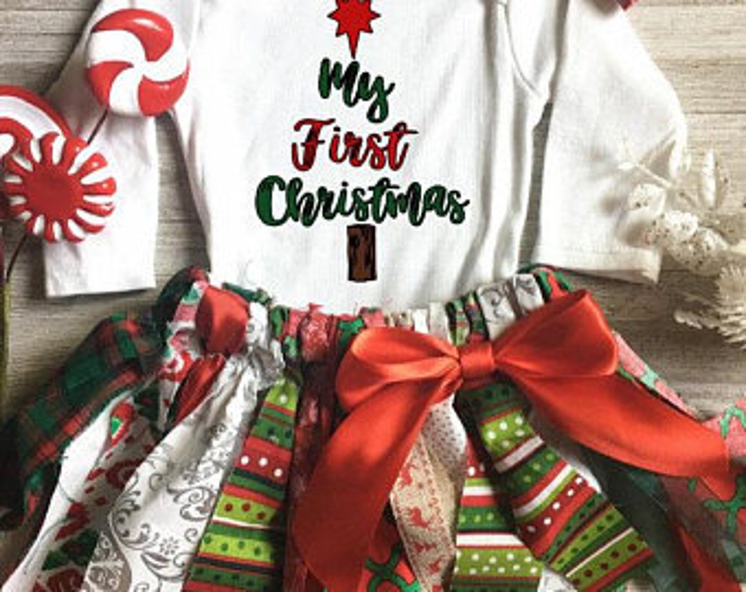 Girl's Christmas Outfit, My First Christmas Outfit, Fabric Tutu — free download