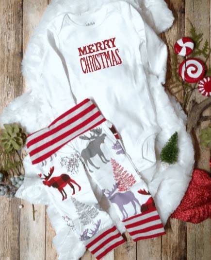 Baby Boy Christmas Outfit My First Christmas Christmas Pajamas
