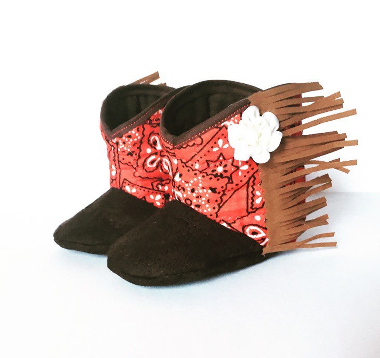 Baby Cowgirl Boots Baby Western Booties Shabby Chic Fringe Etsy