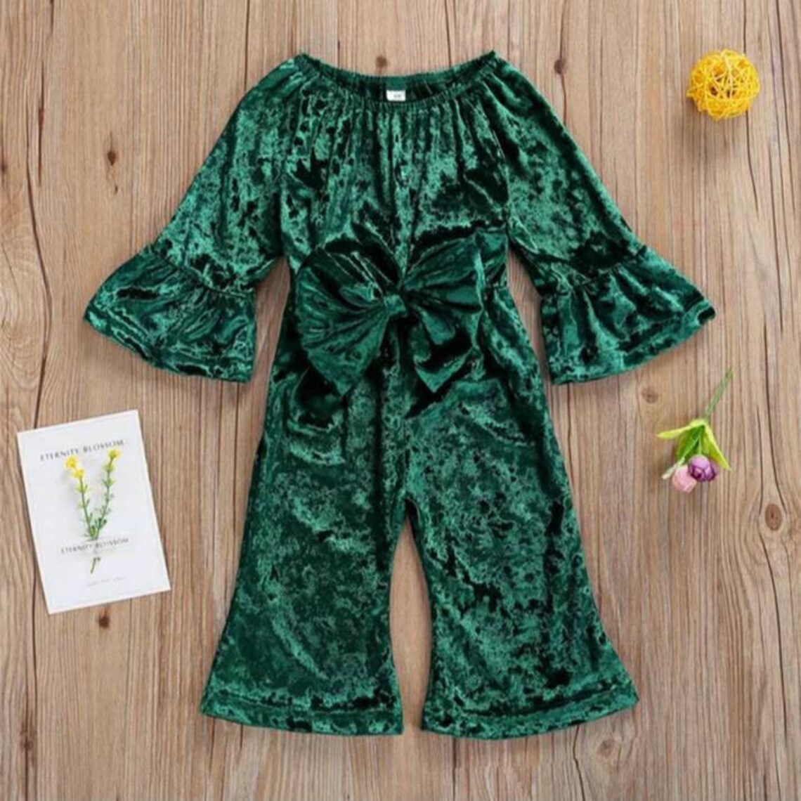 Christmas Baby Romper Velvet Baby Romper Green Baby Romper Etsy