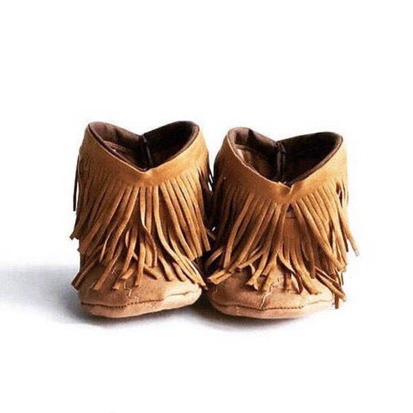Fringe baby boots, Baby Moccasin Boots, Baby Fringe Booties, Shabby Chic Fringe Baby Boots, Booties, Fringe Baby Booties