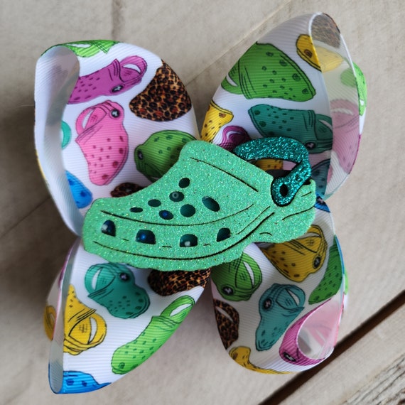 Croc'n Boutique Bow (green Shoe)