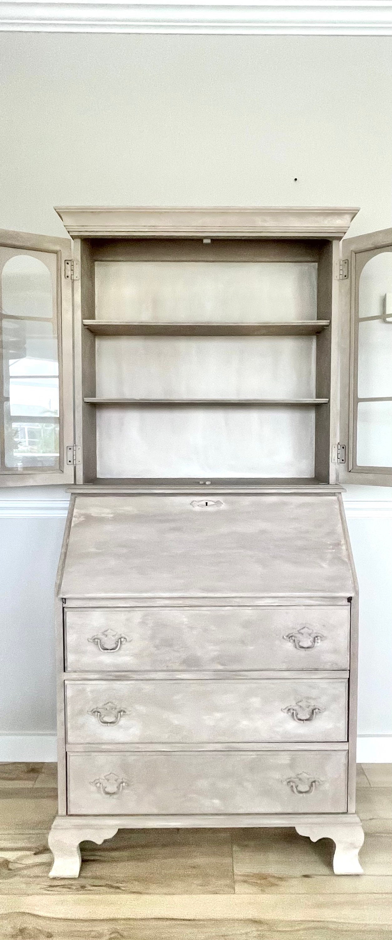 Vintage antique Mahogany Secretary Desk hutch french Country