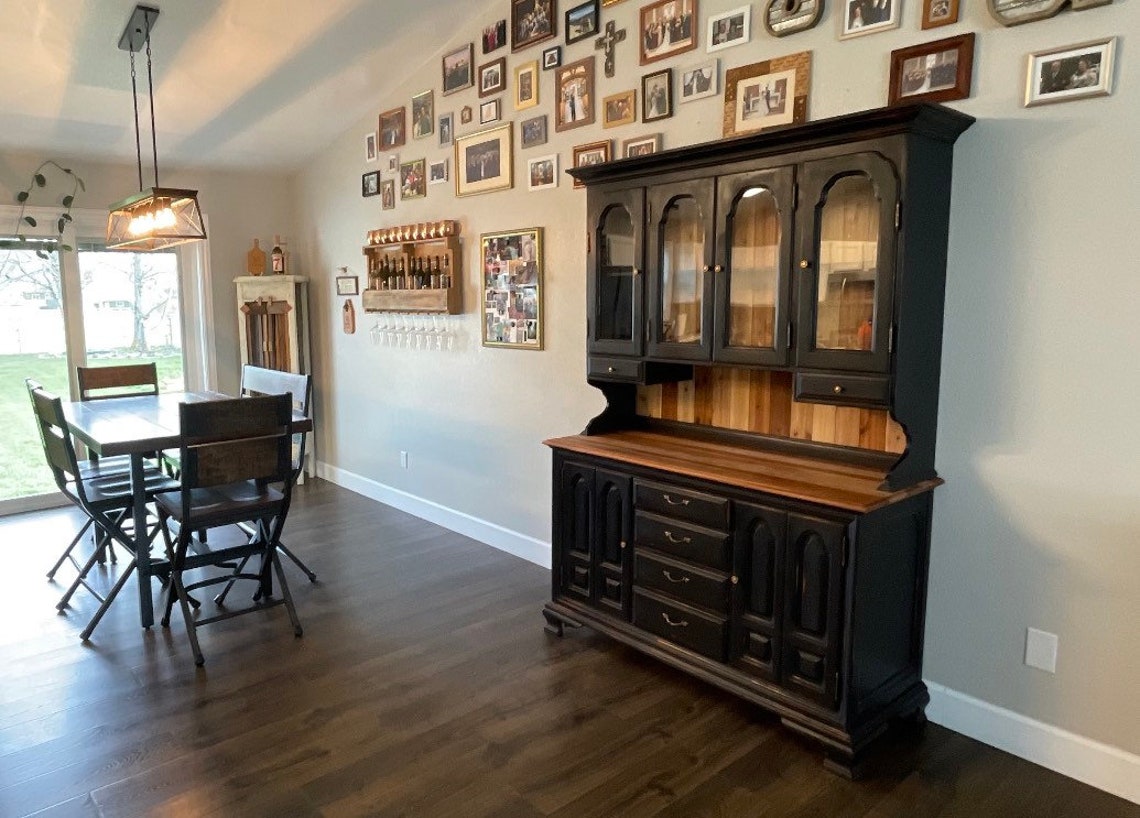 Farmhouse Hutch/black Hutch/buffet With Hutch/hutch Cabinet/china Cabinet/modern Farmhouse Sold ...