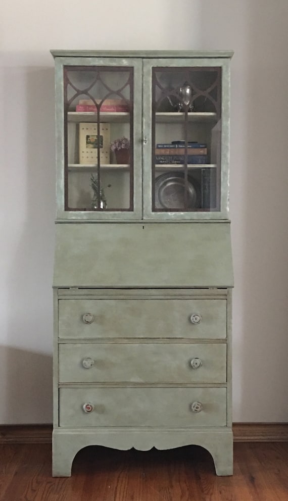 Vintage Secretary Desk Farmhouse Hutch Etsy