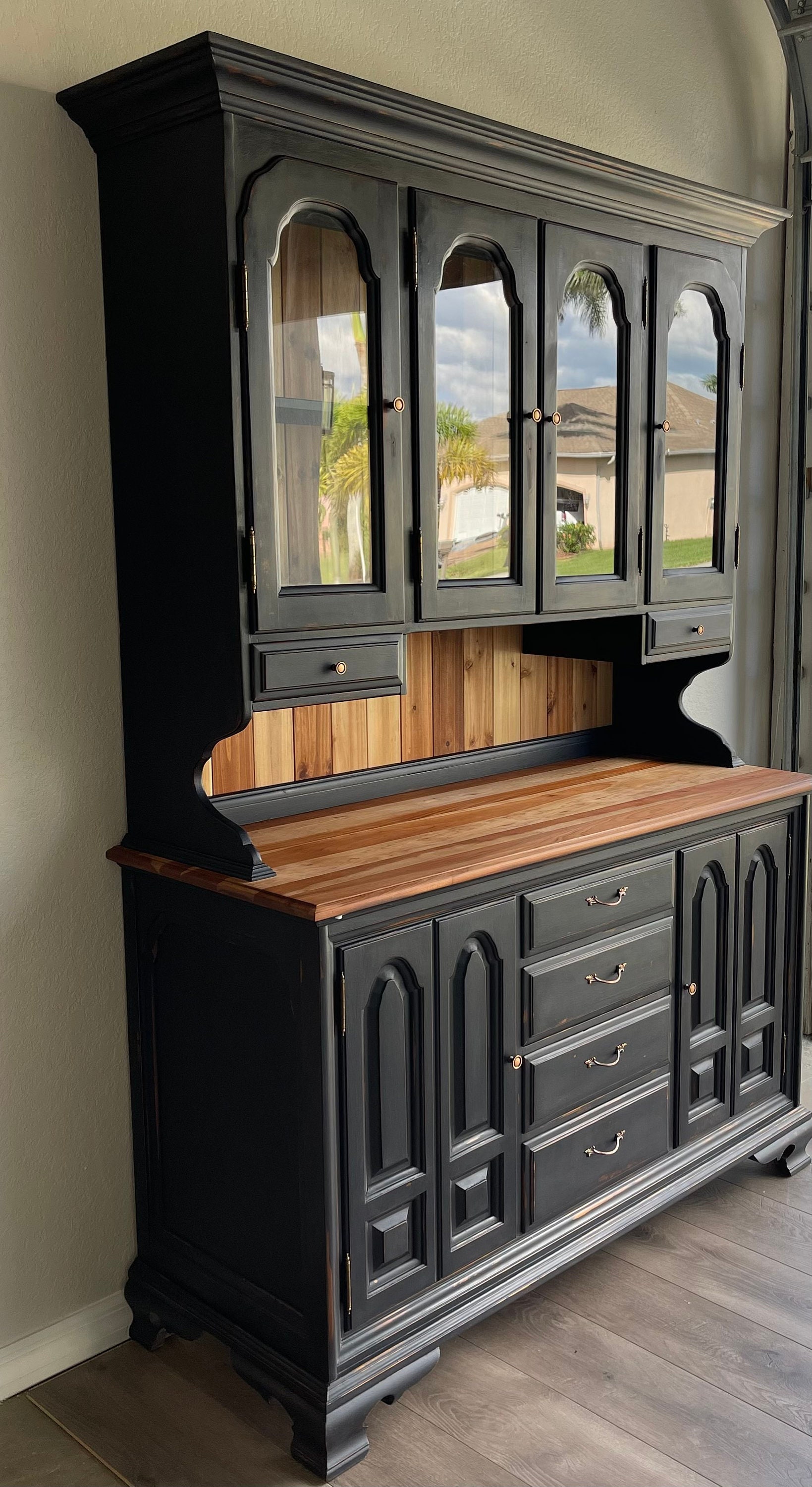 Black dining hutch deals cabinet