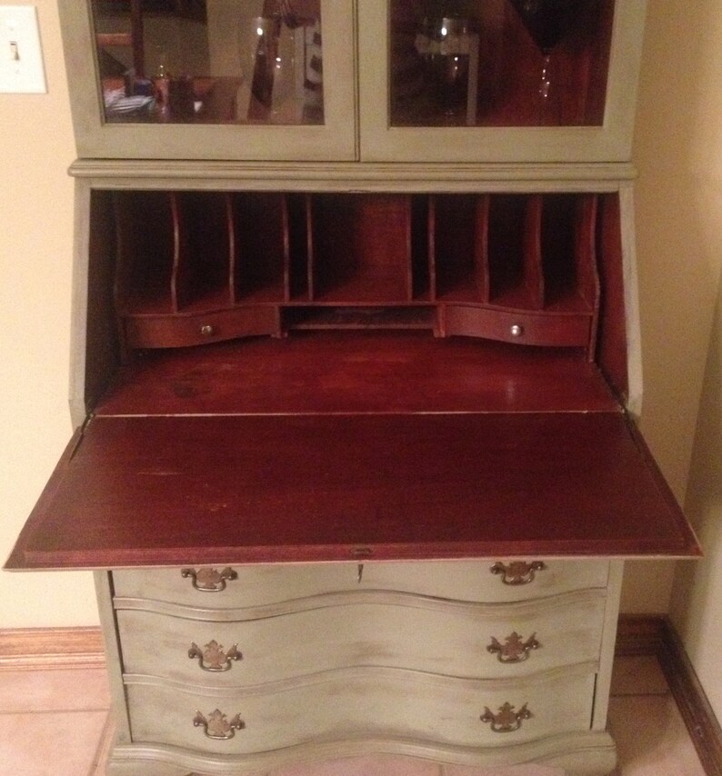 Vintage/antique Mahogany Secretary Desk/hutch/kitchen Etsy UK