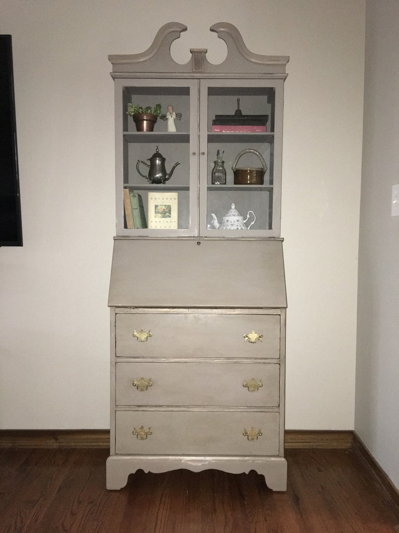 Vintage/Antique Mahogany Secretary Desk/Hutch/French Country Etsy