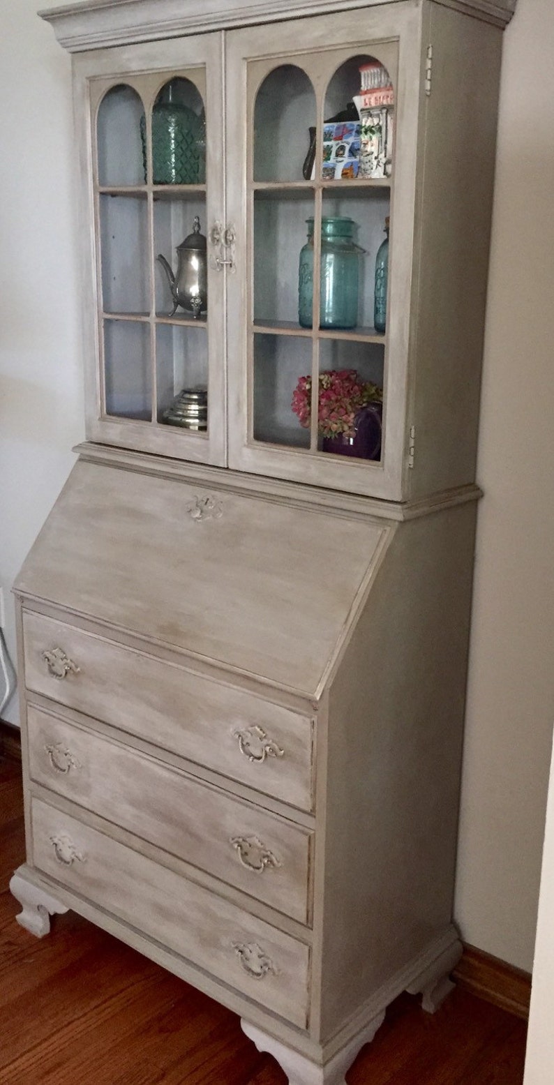 Vintage/antique Secretary Desk/hutch Refinished Hand - Etsy