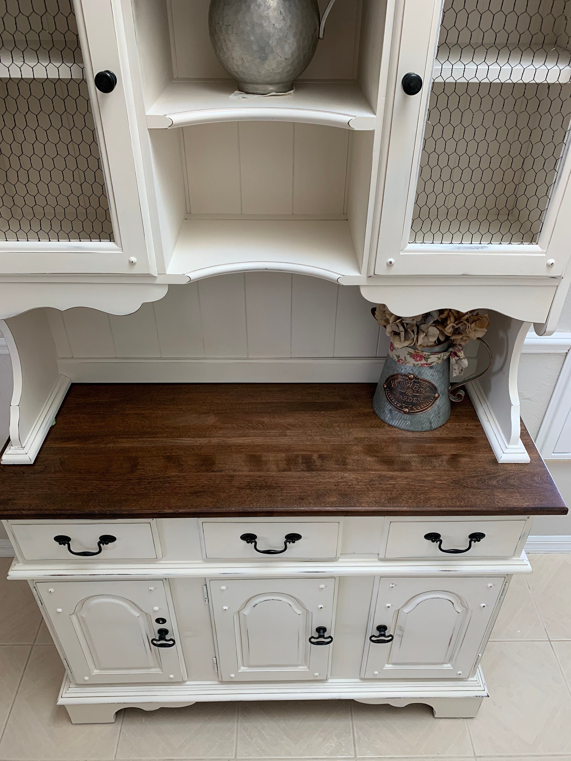 Farmhouse Hutch/cabinet/kitchen Cupboard/hutch Cabinet/welsh Cupboard/china Cabinet/dining Hutch ...