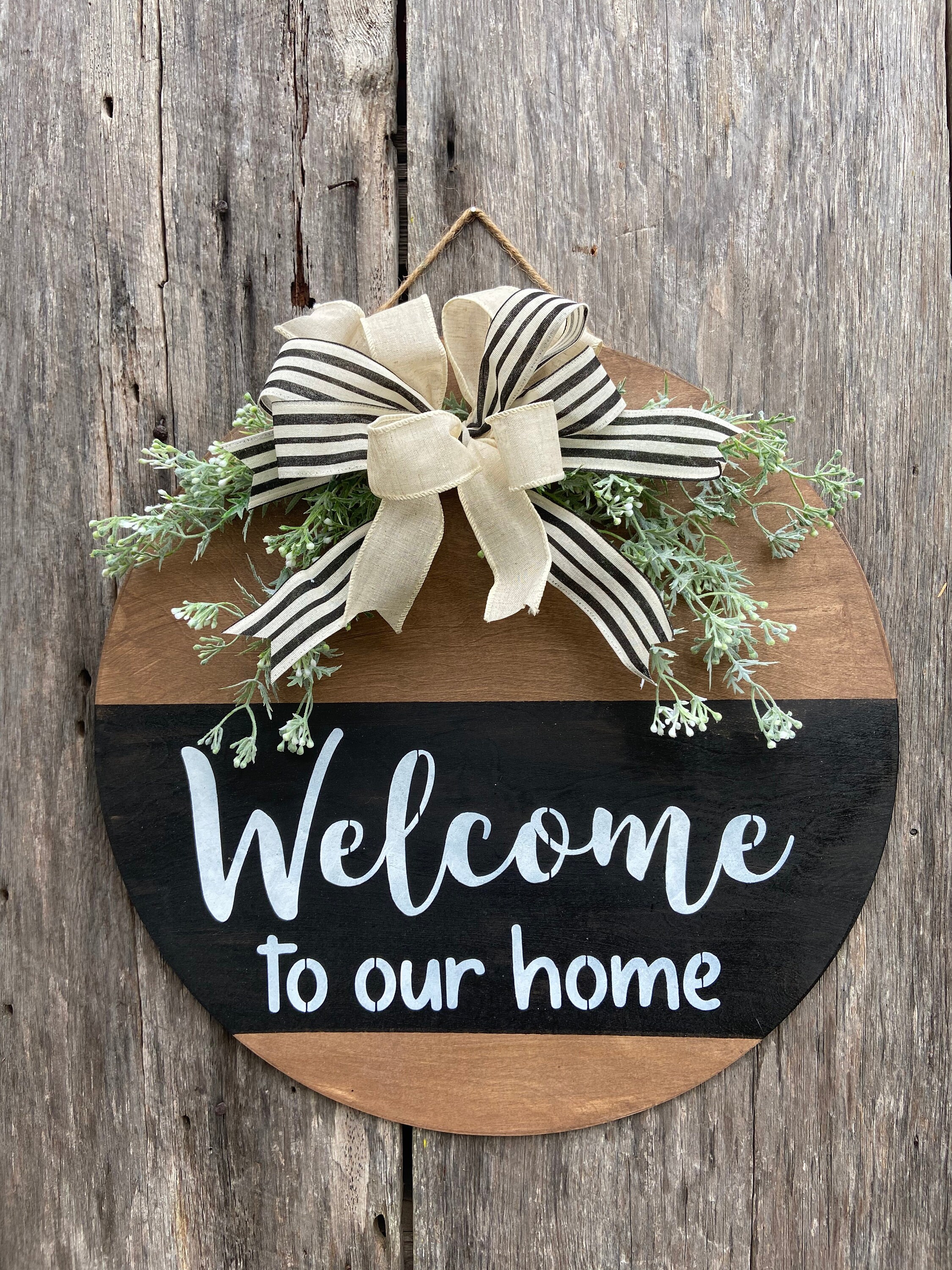 Welcome to Our Home Door Hanger / Farm House Decor | Etsy