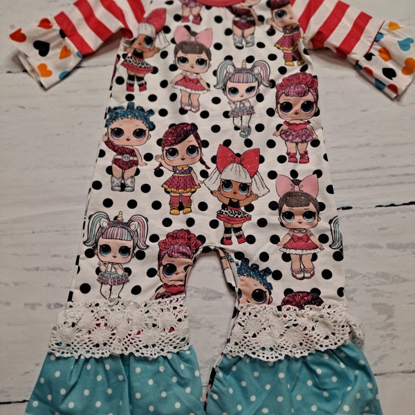 baby romper, baby doll romper, romper with doll design, baby romper