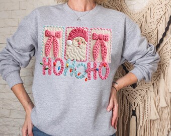 Women Holiday T-shirt, hoho fax yarn t-shirt design, sweatshirt for youth and women's