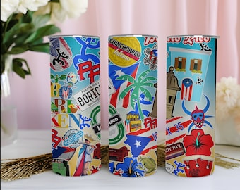 Handmade Puerto Rico Tumbler: Stainless Steel Travel Mug