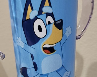 Blue Stainless Steel Sippy Cup: 12oz Kids Cup