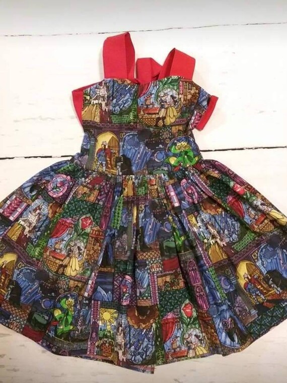 Toddler And Girls Beauty And The Beast Dress Little Girls Etsy Toddler And Girls Beauty And The Beast Dress Little Girls Etsy