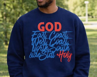 GOD Sweatshirt, Christian Streetwear Crewneck, Unisex Faith Apparel