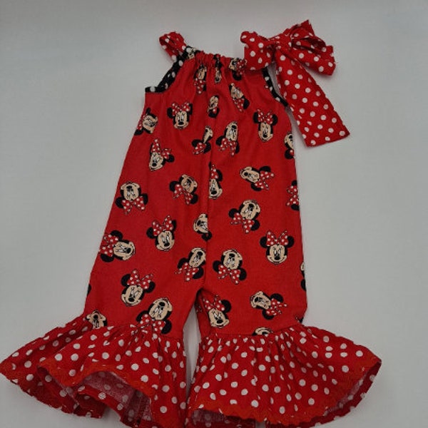 Disney inspired Minnie Mouse romper, girl, baby, toddler Minnie romper, gift Minnie romper, party Minnie rompers, red Minnie Mouse romper.