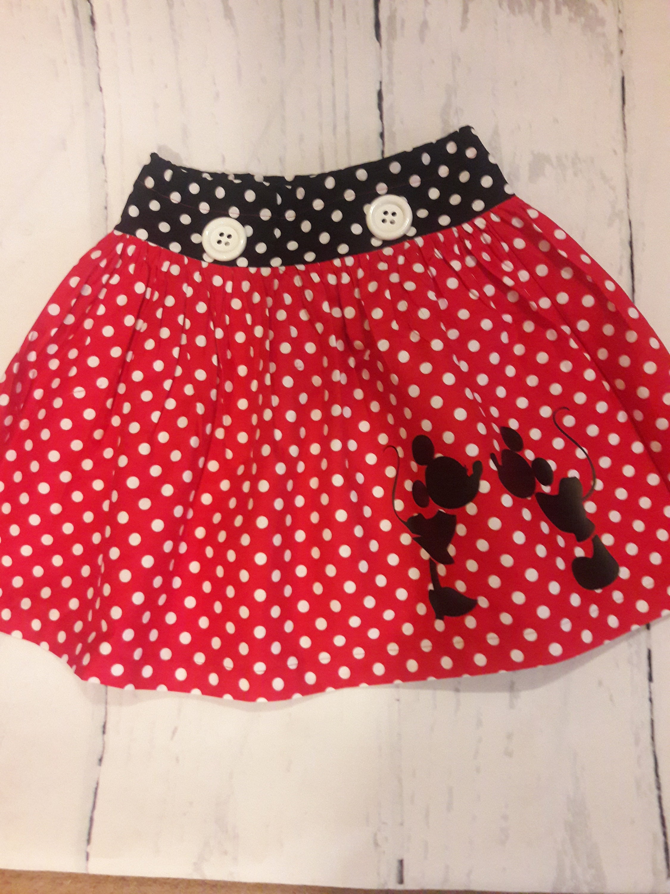 red polka dot running skirt