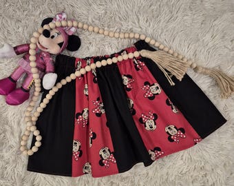 Handmade Minnie Mouse Inspired Skirt | Red & Black Twirl Outfit