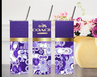Purple Designer 20oz Tumbler, Handmade Stainless Steel Tumbler