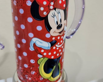 Handmade Minnie Mouse Sippy Cup: Stainless Steel 12oz Girl's Cup