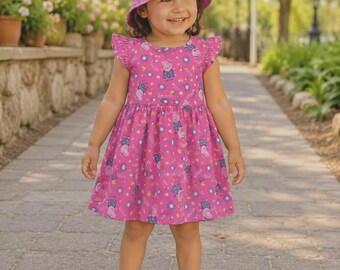 Pegga pig Girls Pink Printed Bucket  hat