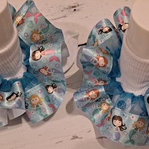 Handmade Mermaid Socks: Teal Tulle Party Socks